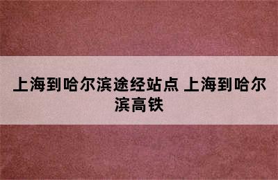 上海到哈尔滨途经站点 上海到哈尔滨高铁